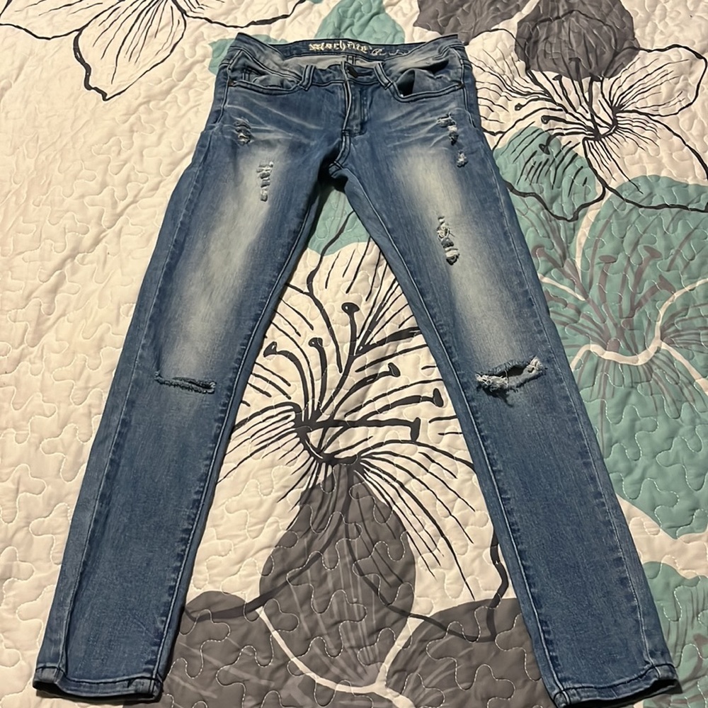 • Machine Pour Neuf Mode Blue Skinny Jeans - Picture 13 of 16